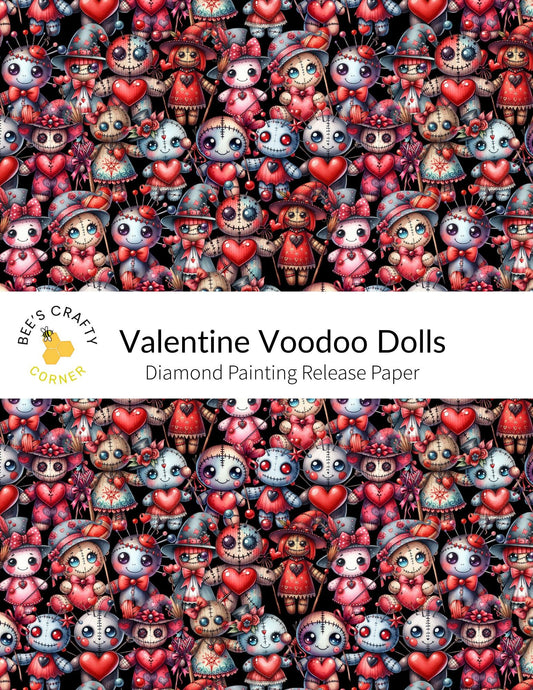 RELEASE PAPER | Valentine Voodoo Dolls - Reusable Patterned Diamond Painting Release Paper
