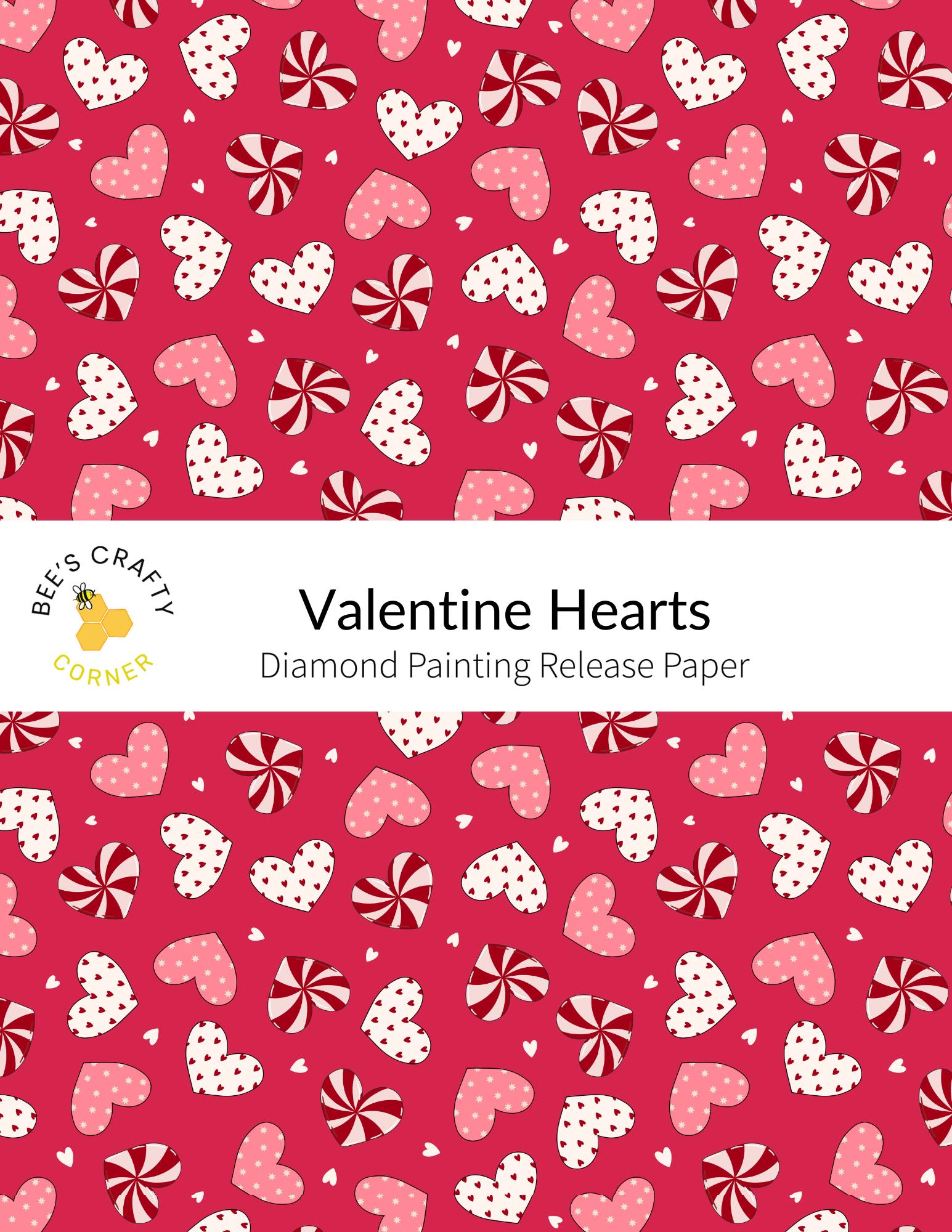 RELEASE PAPER | Valentine Hearts - Reusable Patterned Diamond Painting Release Paper