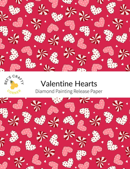 RELEASE PAPER | Valentine Hearts - Reusable Patterned Diamond Painting Release Paper