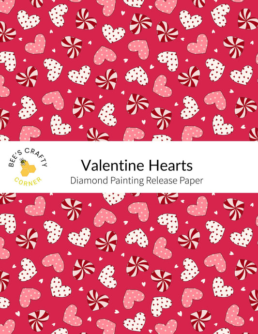RELEASE PAPER | Valentine Hearts - Reusable Patterned Diamond Painting Release Paper