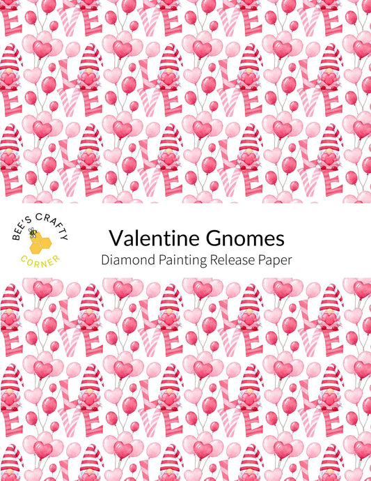RELEASE PAPER | Valentine Gnomes - Reusable Patterned Diamond Painting Release Paper