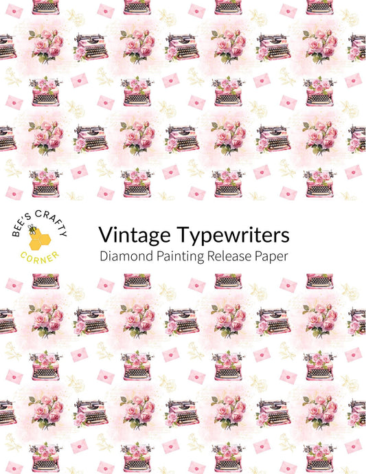 RELEASE PAPER | Vintage Typewriters - Reusable Patterned Diamond Painting Release Paper