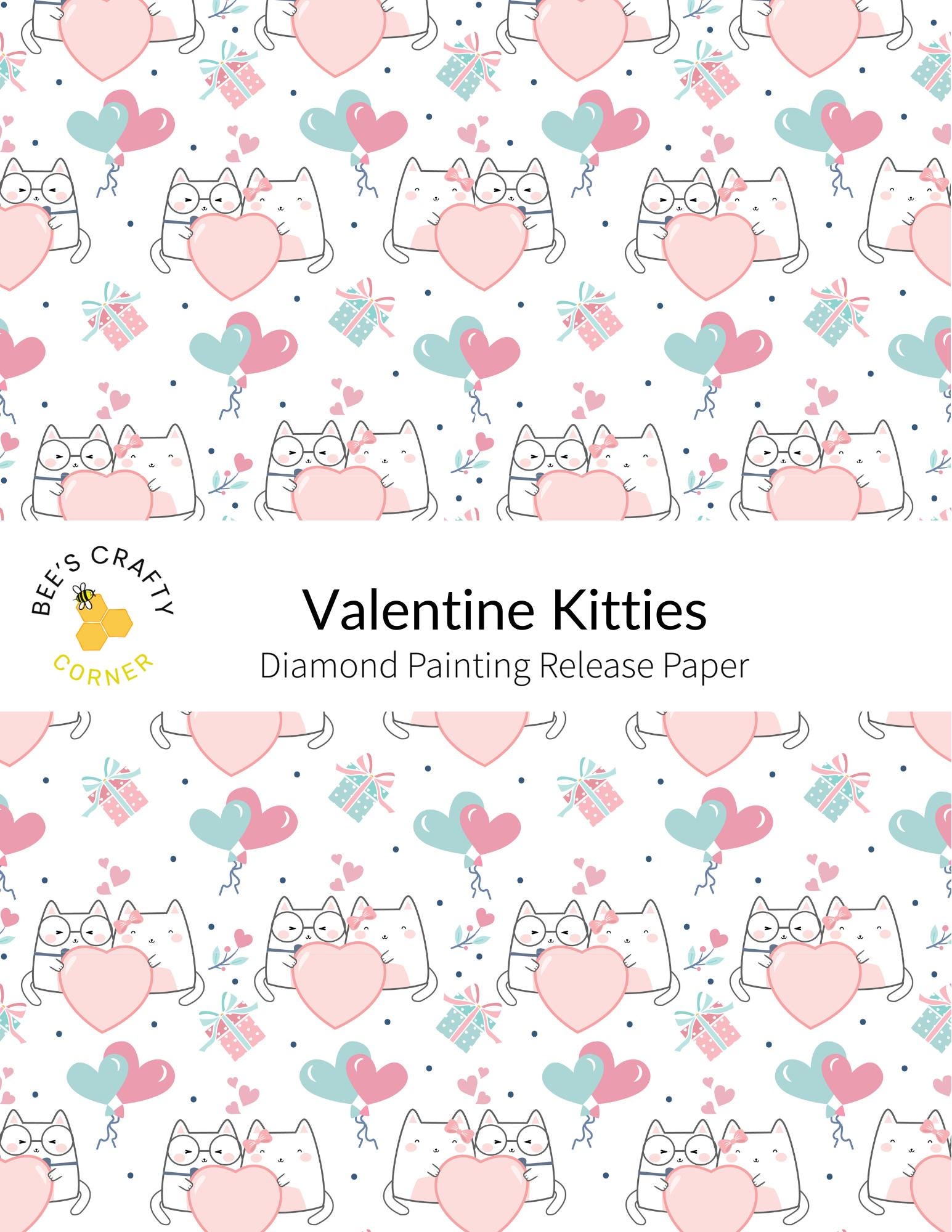 RELEASE PAPER | Valentine Kitties - Reusable Patterned Diamond Painting Release Paper