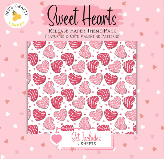 RELEASE PAPER | Sweet Hearts - Theme Pack Reusable Diamond Painting Release Paper
