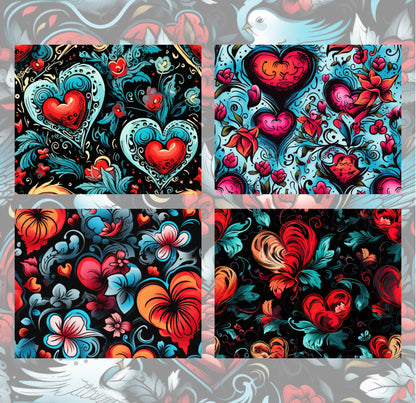 RELEASE PAPER | Tattoo Hearts - Theme Pack Reusable Diamond Painting Release Paper