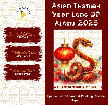 RELEASE PAPER | Asian Themed Year Long DP Along 2025 Event Release Papers - Reusable Patterned Diamond Painting Release Paper