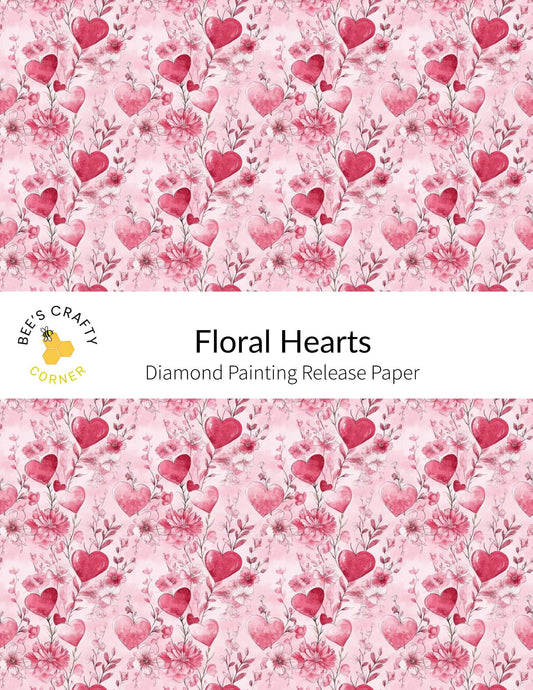 RELEASE PAPER | Floral Hearts - Reusable Patterned Diamond Painting Release Paper