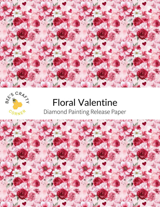 RELEASE PAPER | Floral Valentine - Reusable Patterned Diamond Painting Release Paper