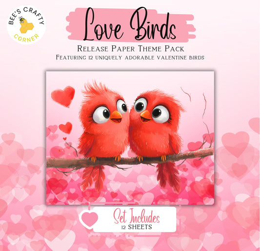 RELEASE PAPER | Love Birds - Theme Pack Reusable Diamond Painting Release Paper