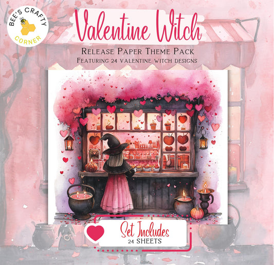 RELEASE PAPER | Valentine Witch - Theme Pack Reusable Diamond Painting Release Paper