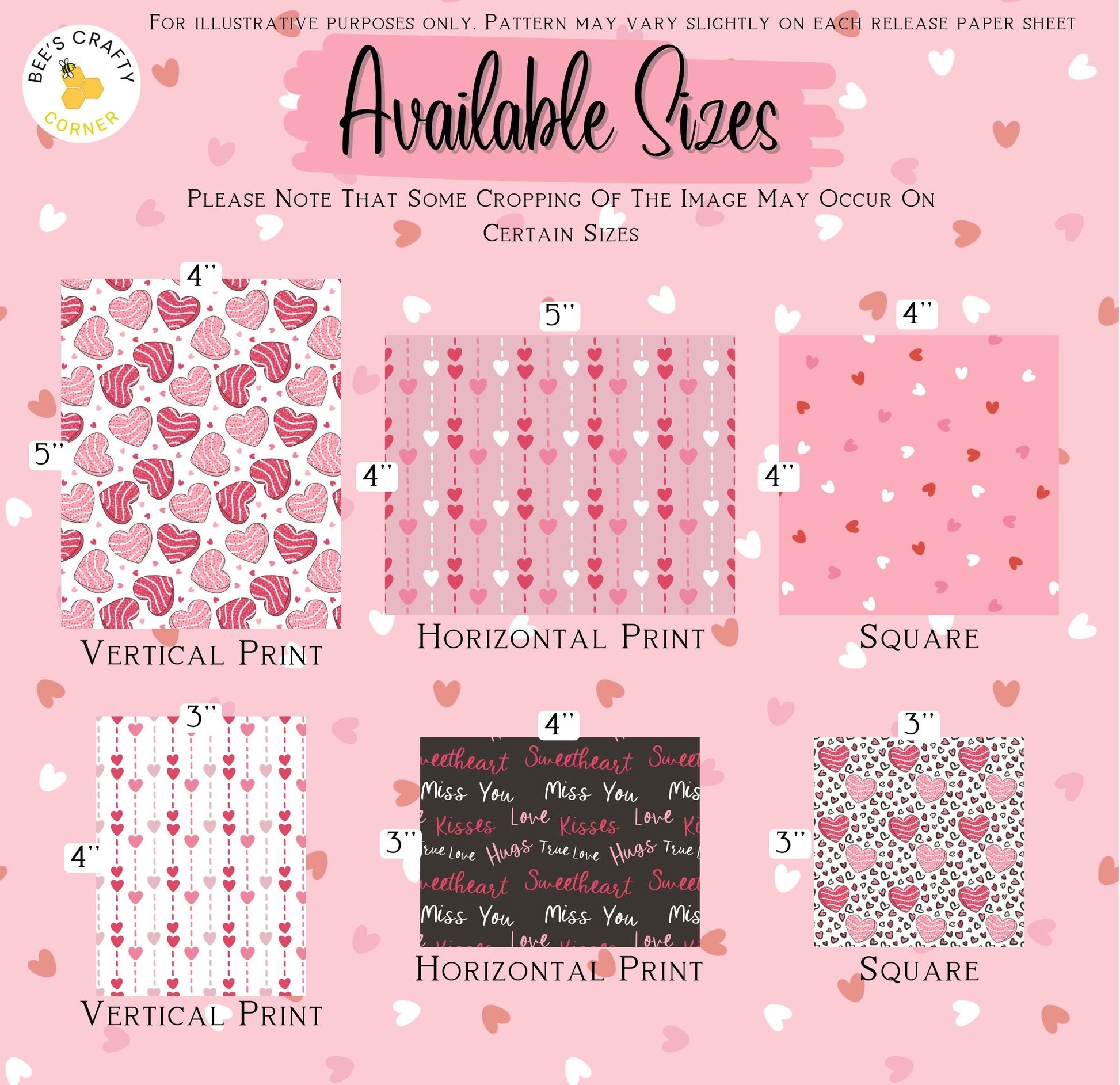 RELEASE PAPER | Sweet Hearts - Theme Pack Reusable Diamond Painting Release Paper