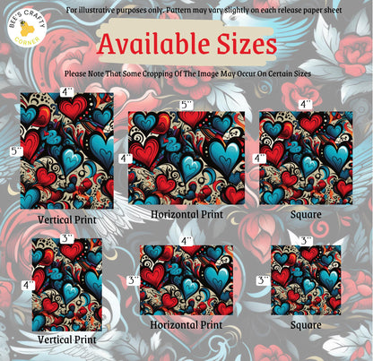RELEASE PAPER | Tattoo Hearts - Theme Pack Reusable Diamond Painting Release Paper