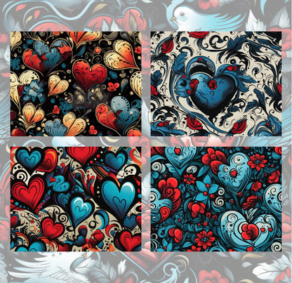 RELEASE PAPER | Tattoo Hearts - Theme Pack Reusable Diamond Painting Release Paper