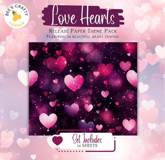 RELEASE PAPER | Love Hearts - Theme Pack Reusable Diamond Painting Release Paper
