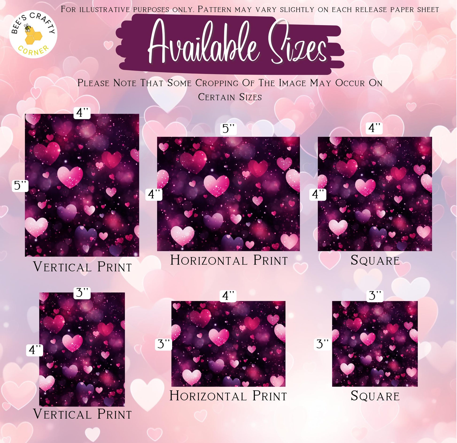RELEASE PAPER | Love Hearts - Theme Pack Reusable Diamond Painting Release Paper