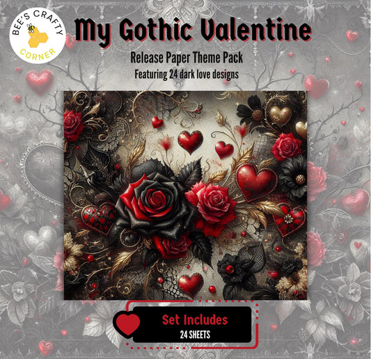 RELEASE PAPER | My Gothic Valentine - Theme Pack Reusable Diamond Painting Release Paper