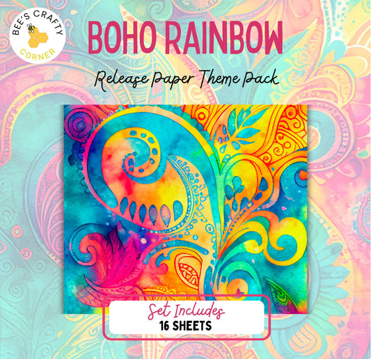 RELEASE PAPER | Boho Rainbow - Theme Pack Reusable Diamond Painting Release Paper