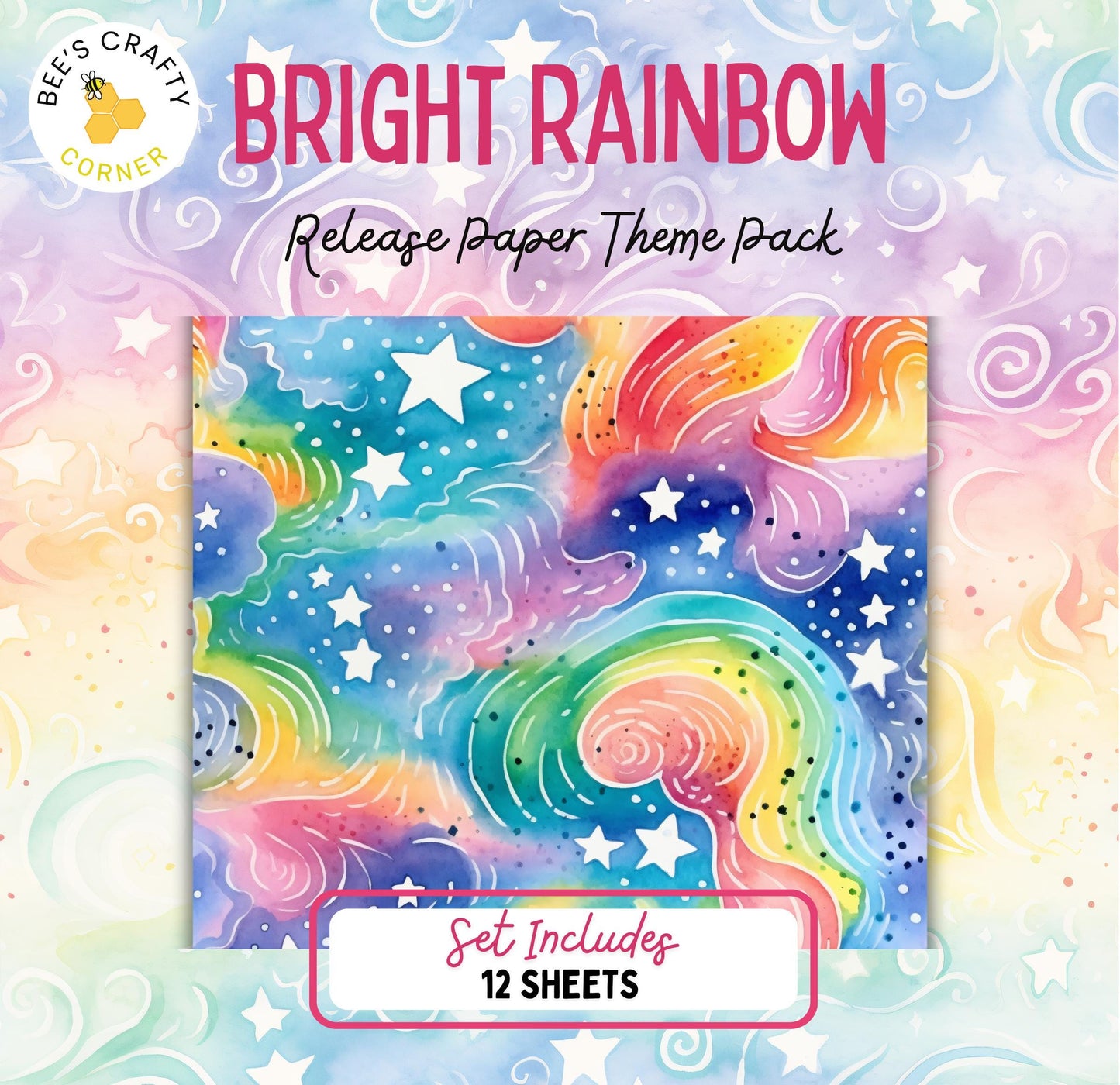 RELEASE PAPER | Bright Rainbow - Theme Pack Reusable Diamond Painting Release Paper