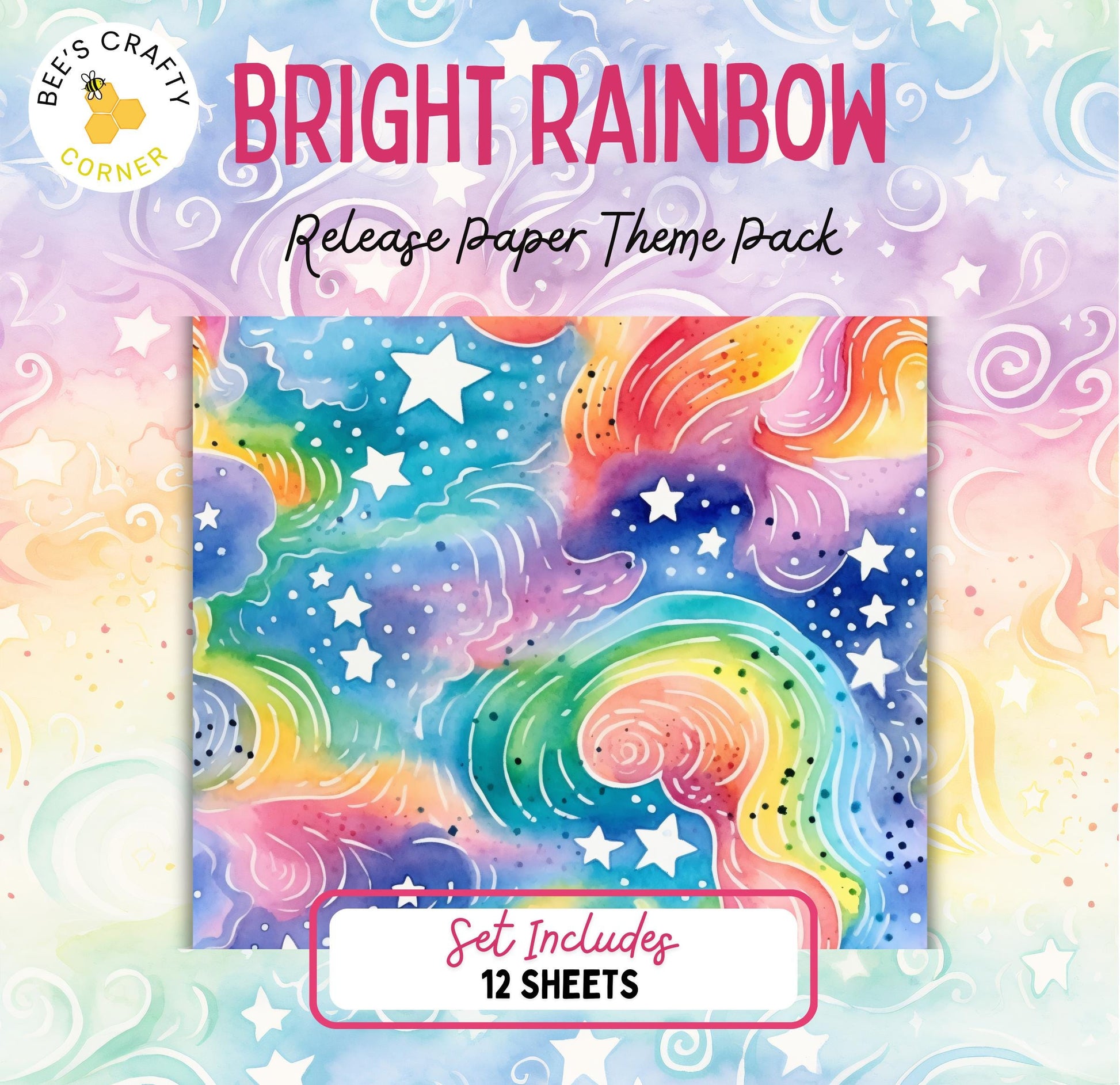 RELEASE PAPER | Bright Rainbow - Theme Pack Reusable Diamond Painting Release Paper
