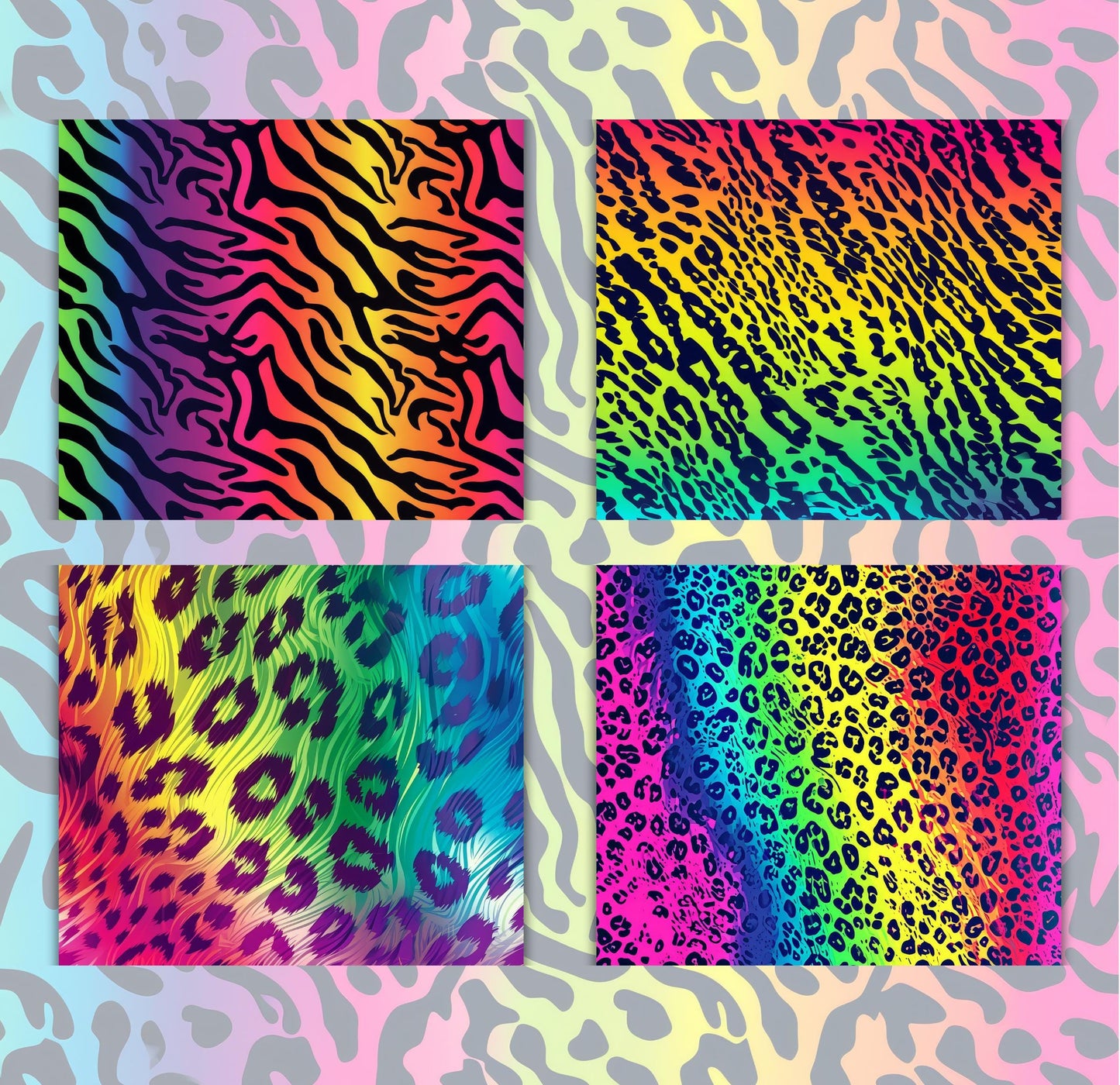 RELEASE PAPER | Rainbow Animal Print - Theme Pack Reusable Diamond Painting Release Paper