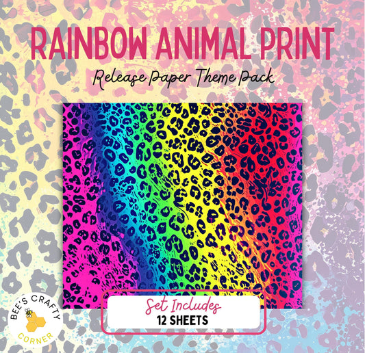 RELEASE PAPER | Rainbow Animal Print - Theme Pack Reusable Diamond Painting Release Paper
