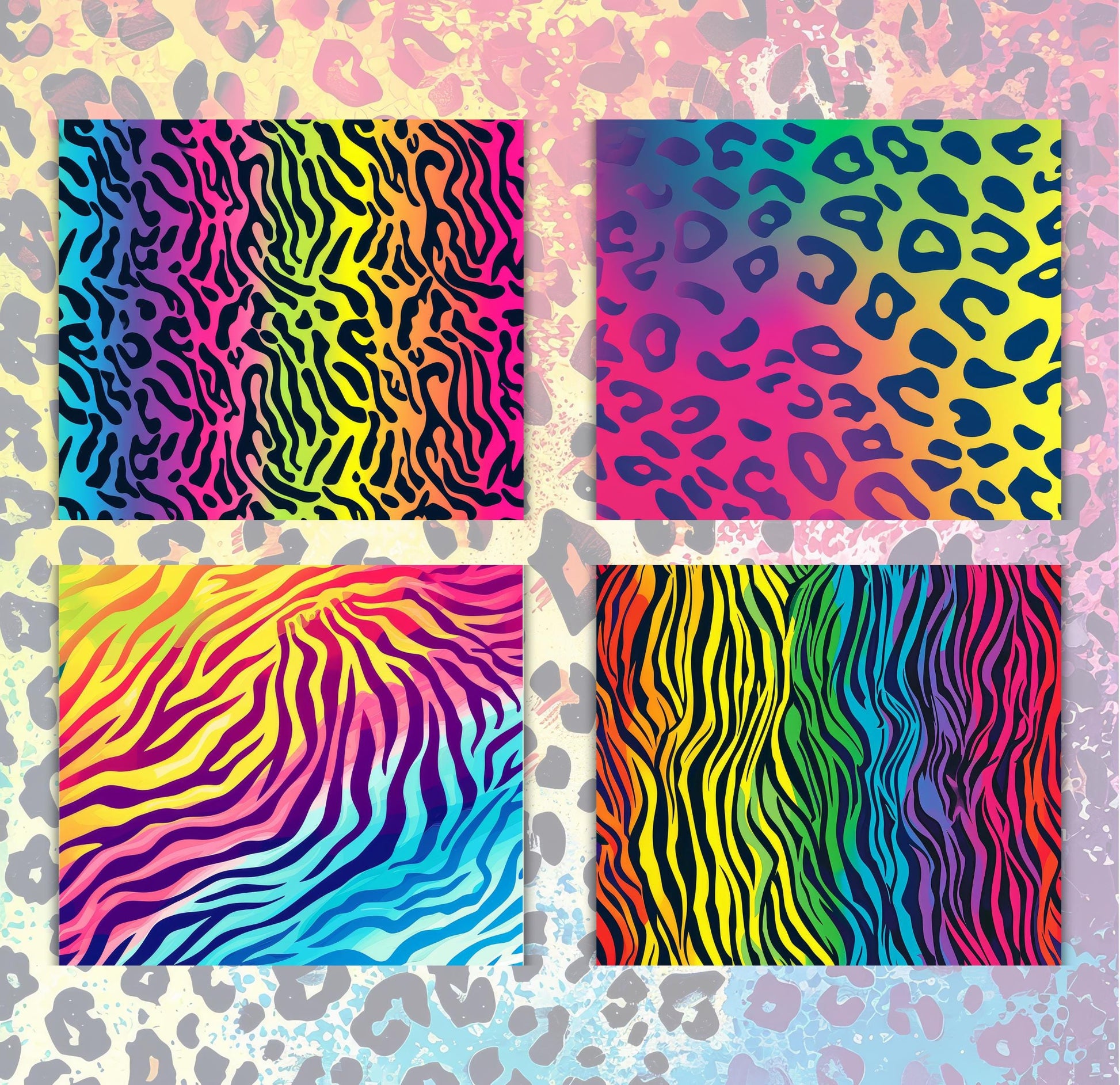 RELEASE PAPER | Rainbow Animal Print - Theme Pack Reusable Diamond Painting Release Paper