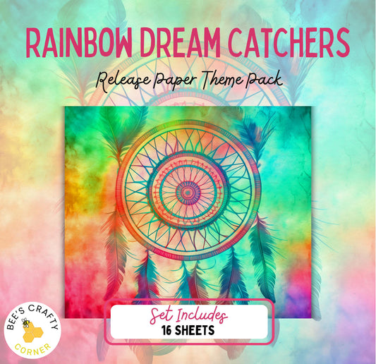 RELEASE PAPER | Rainbow Dream Catchers - Theme Pack Reusable Diamond Painting Release Paper