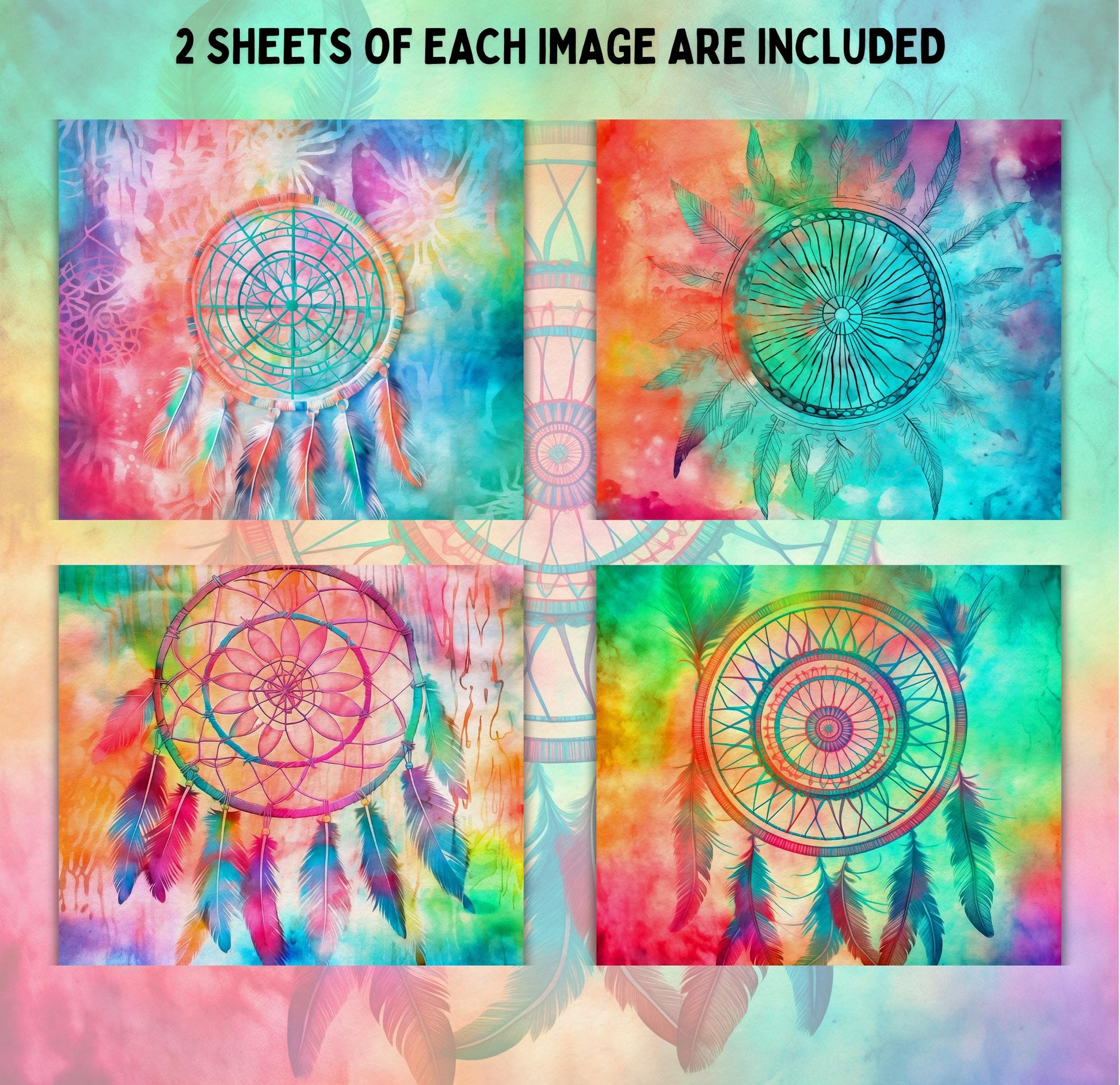 RELEASE PAPER | Rainbow Dream Catchers - Theme Pack Reusable Diamond Painting Release Paper