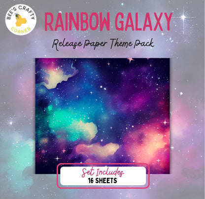 RELEASE PAPER | Rainbow Galaxy - Theme Pack Reusable Diamond Painting Release Paper