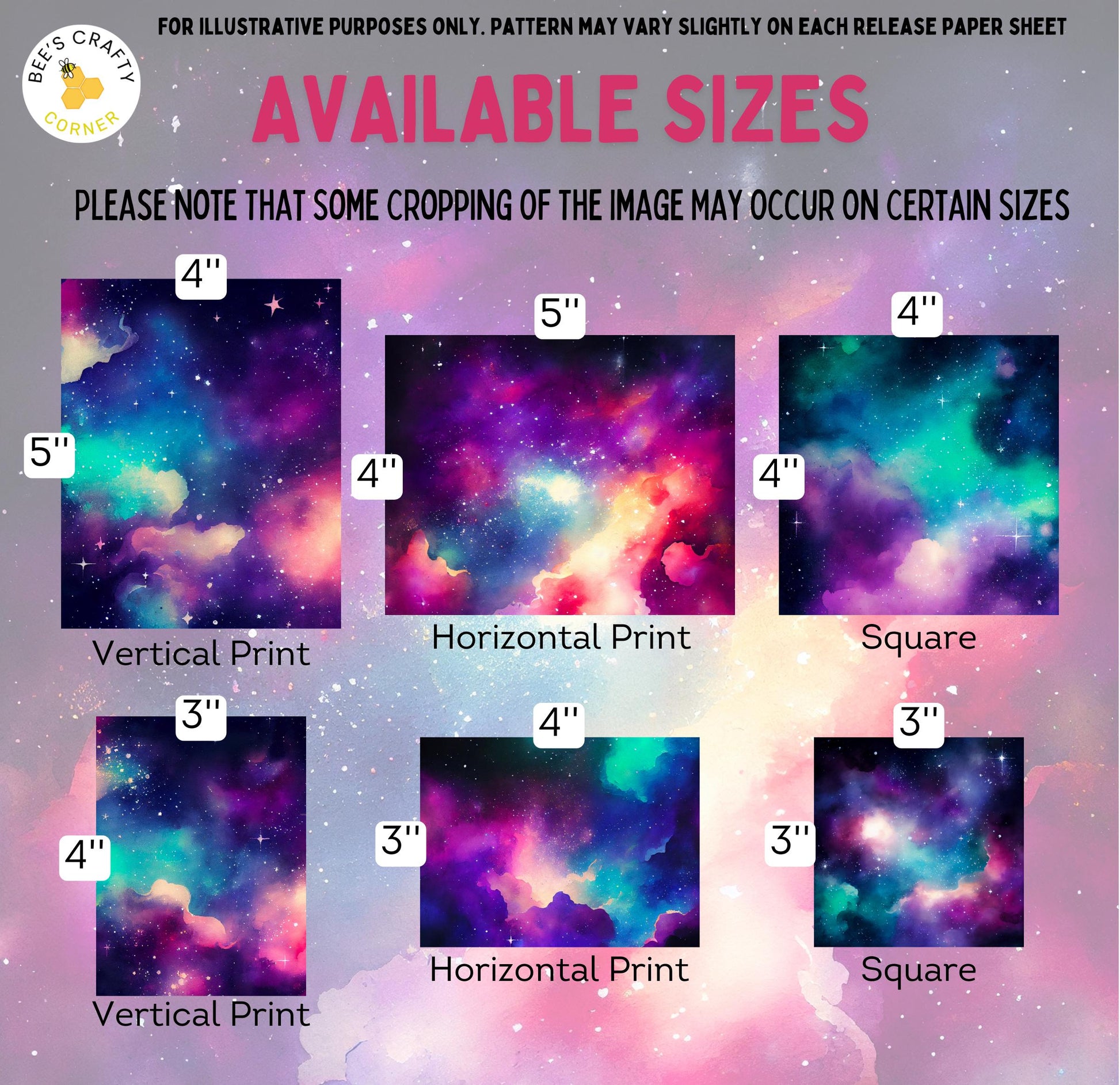 RELEASE PAPER | Rainbow Galaxy - Theme Pack Reusable Diamond Painting Release Paper