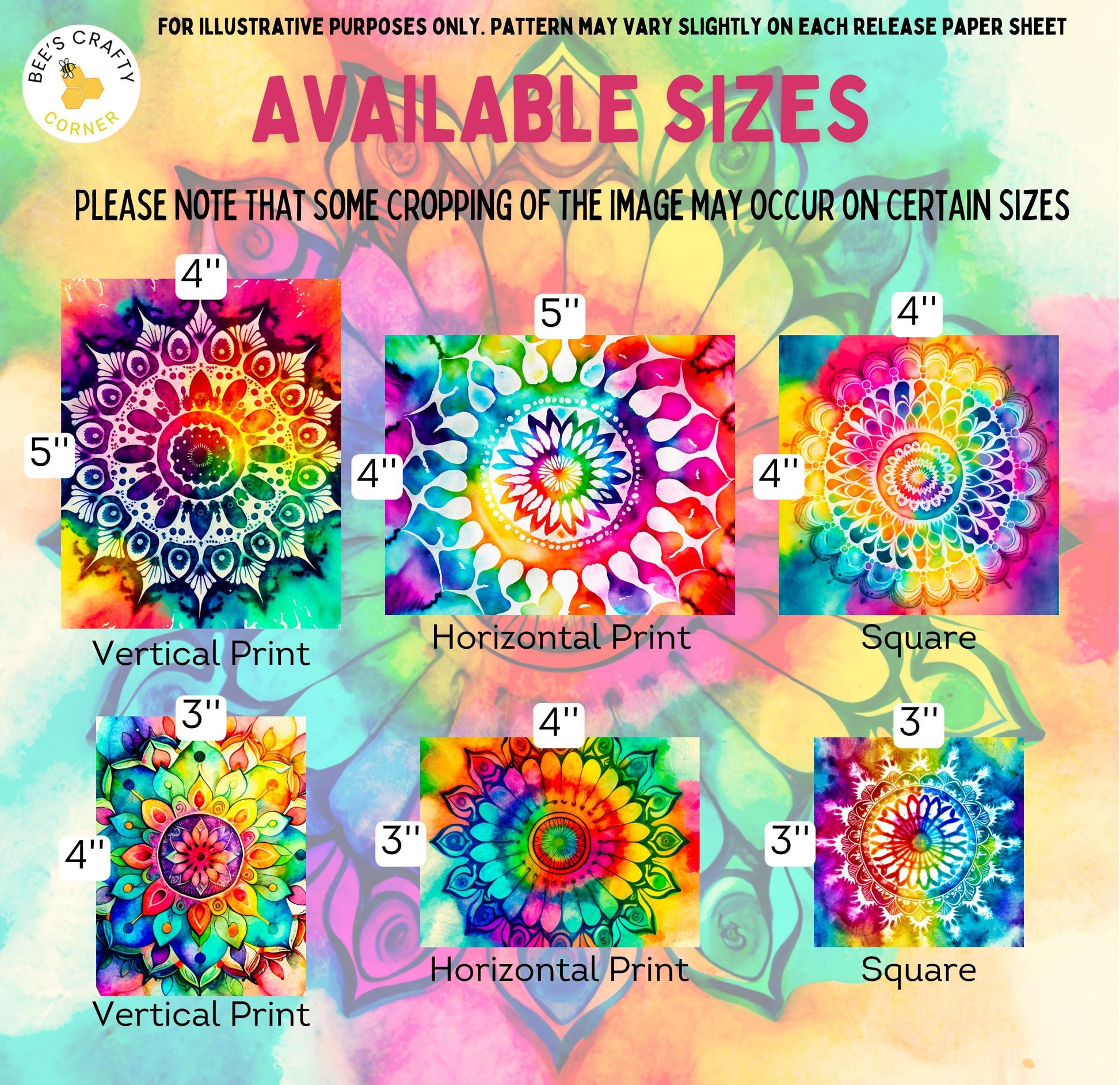RELEASE PAPER | Rainbow Mandalas - Theme Pack Reusable Diamond Painting Release Paper