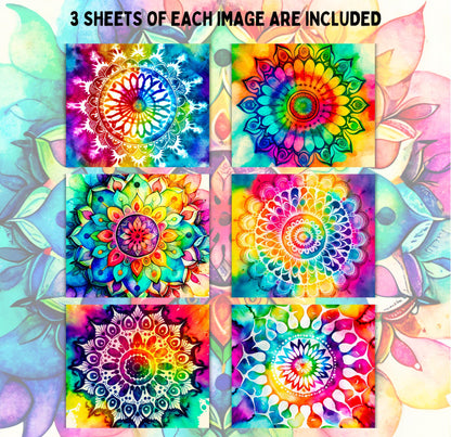 RELEASE PAPER | Rainbow Mandalas - Theme Pack Reusable Diamond Painting Release Paper