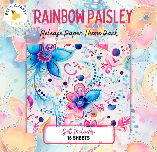 RELEASE PAPER | Rainbow Paisley - Theme Pack Reusable Diamond Painting Release Paper