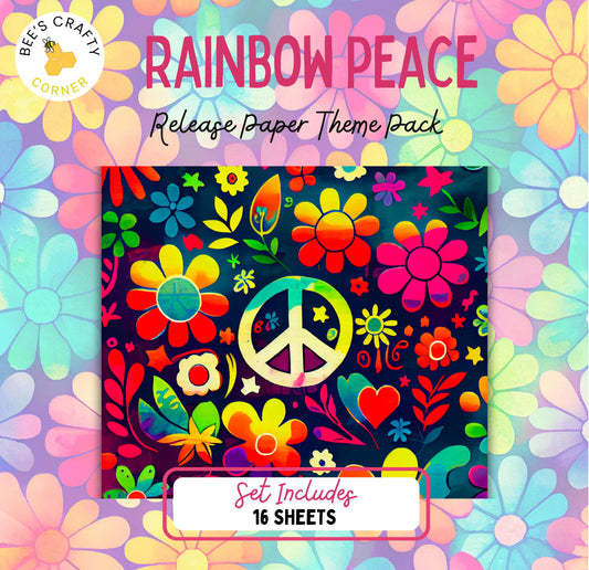RELEASE PAPER | Rainbow Peace - Theme Pack Reusable Diamond Painting Release Paper