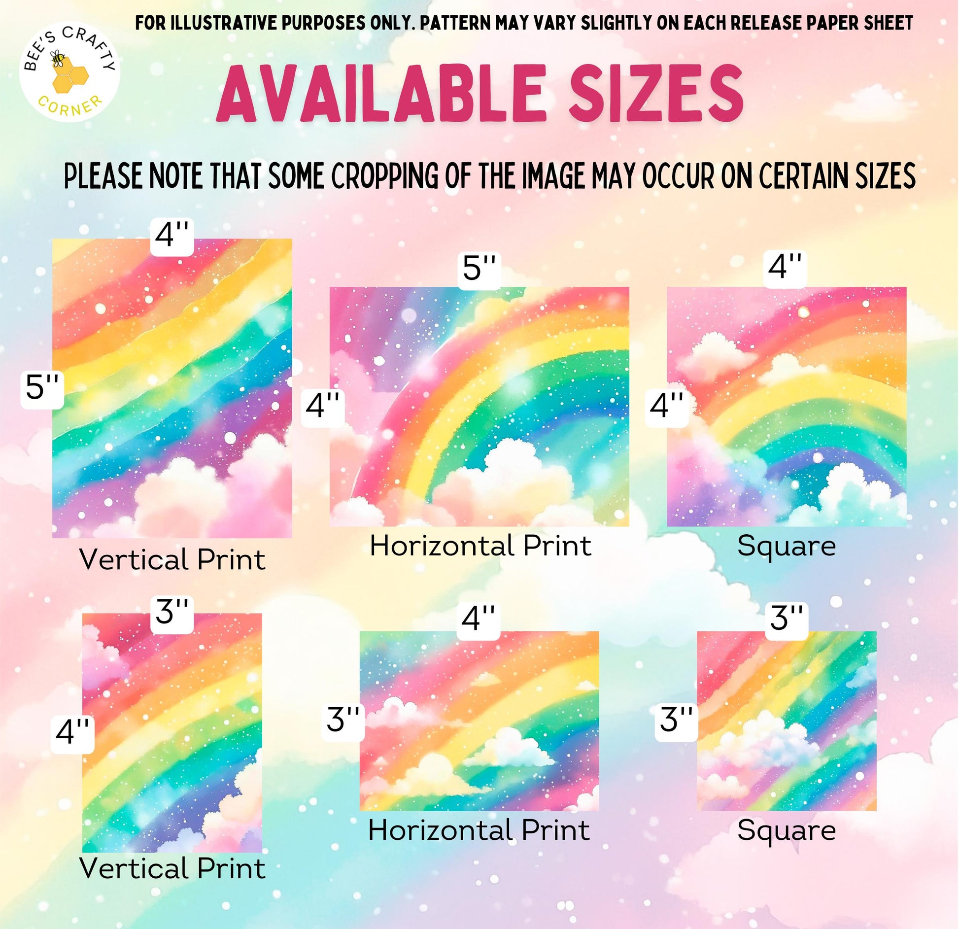 RELEASE PAPER | Rainbow Sky - Theme Pack Reusable Diamond Painting Release Paper