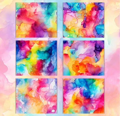 RELEASE PAPER | Rainbow Watercolour - Theme Pack Reusable Diamond Painting Release Paper