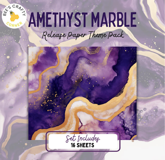 RELEASE PAPER | Amethyst Marble - Theme Pack Reusable Diamond Painting Release Paper