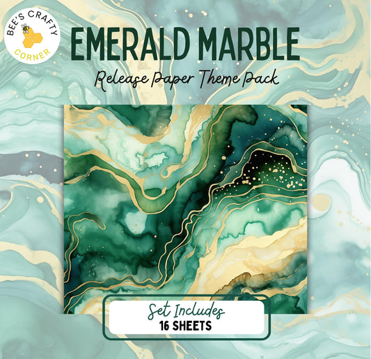 RELEASE PAPER | Emerald Marble - Theme Pack Reusable Diamond Painting Release Paper
