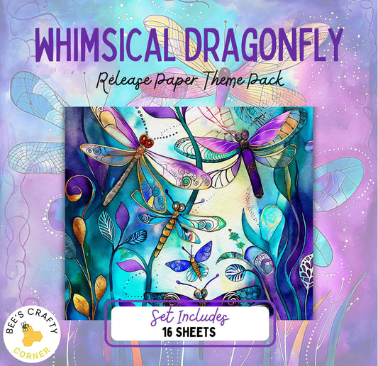 RELEASE PAPER | Whimsical Dragonfly - Theme Pack Reusable Diamond Painting Release Paper