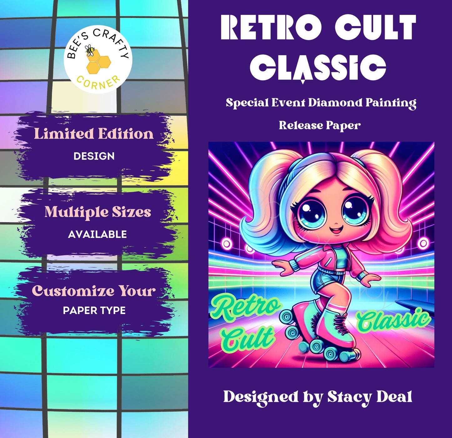RELEASE PAPER | Retro Cult Classic Event Release Papers - Reusable Patterned Diamond Painting Release Paper
