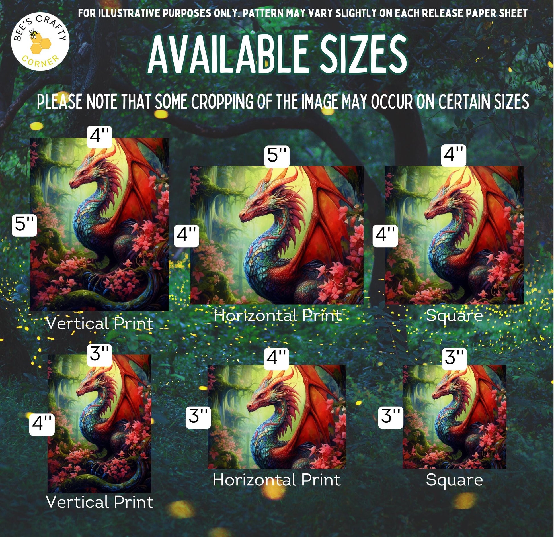 RELEASE PAPER | Forest Dragons - Theme Pack Reusable Diamond Painting Release Paper