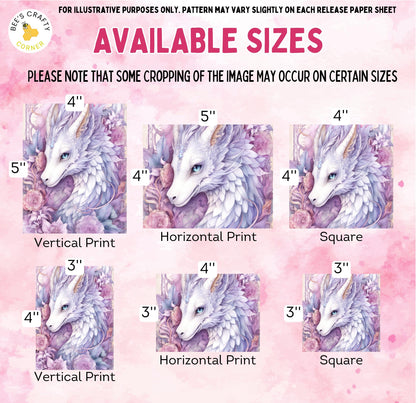 RELEASE PAPER | White Dragons - Theme Pack Reusable Diamond Painting Release Paper