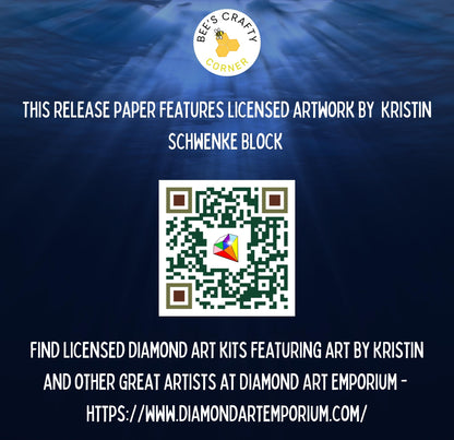 RELEASE PAPER | Mermaid Moon by Kristin Schwenke Block Licensed Release Papers - Reusable Patterned Diamond Painting Release Paper