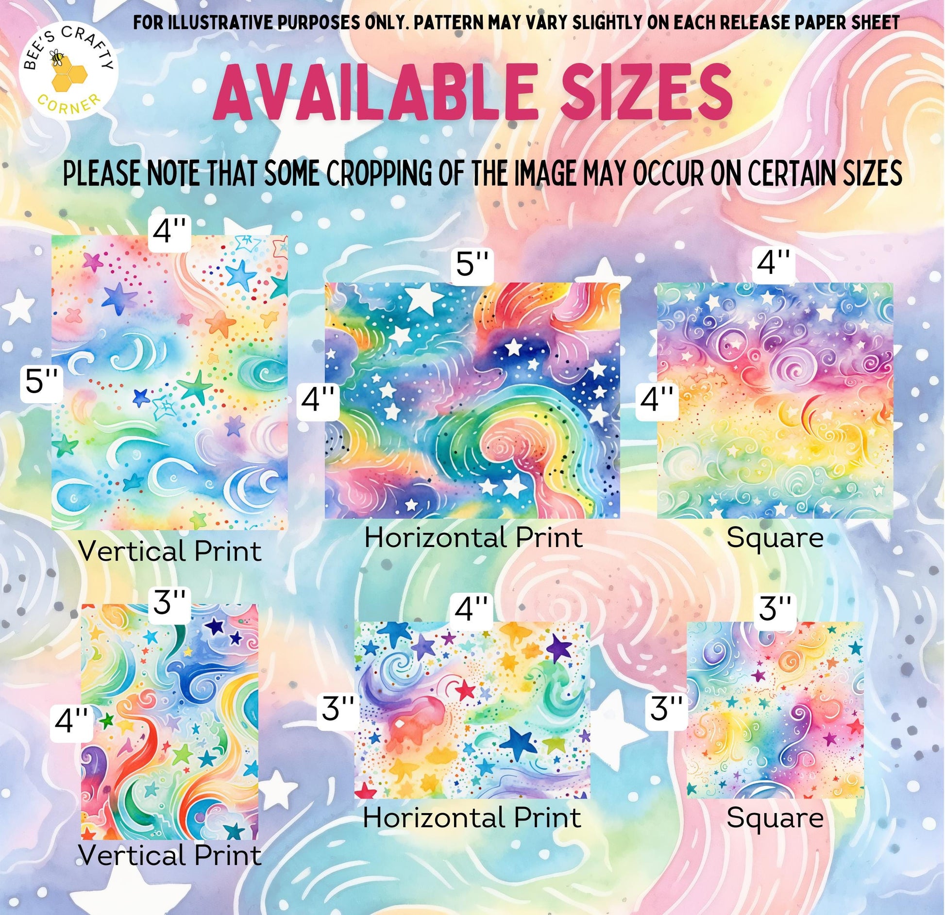 RELEASE PAPER | Bright Rainbow - Theme Pack Reusable Diamond Painting Release Paper