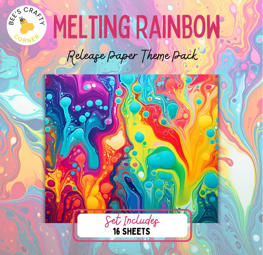 RELEASE PAPER | Melting Rainbow - Theme Pack Reusable Diamond Painting Release Paper
