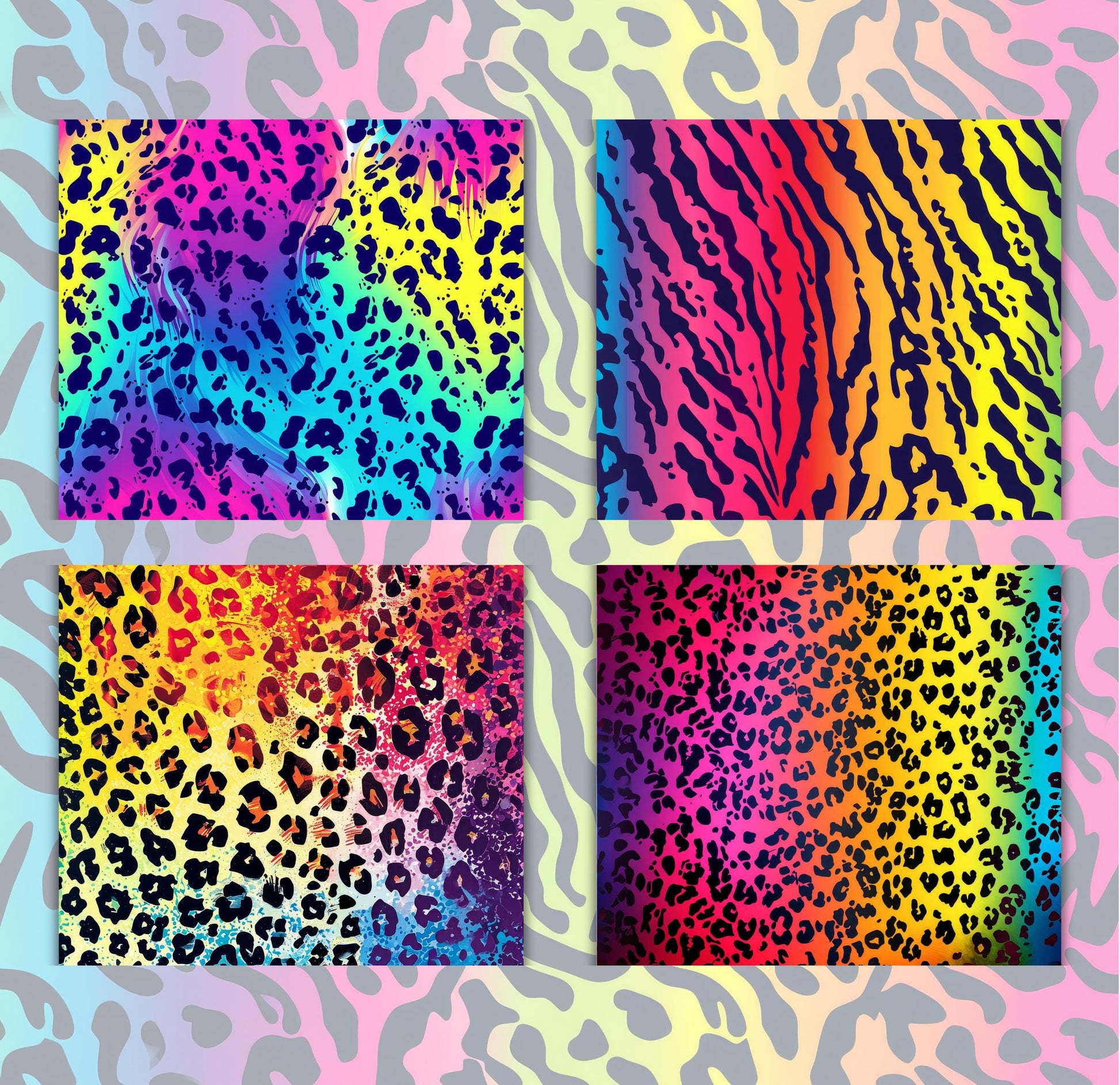 RELEASE PAPER | Rainbow Animal Print - Theme Pack Reusable Diamond Painting Release Paper