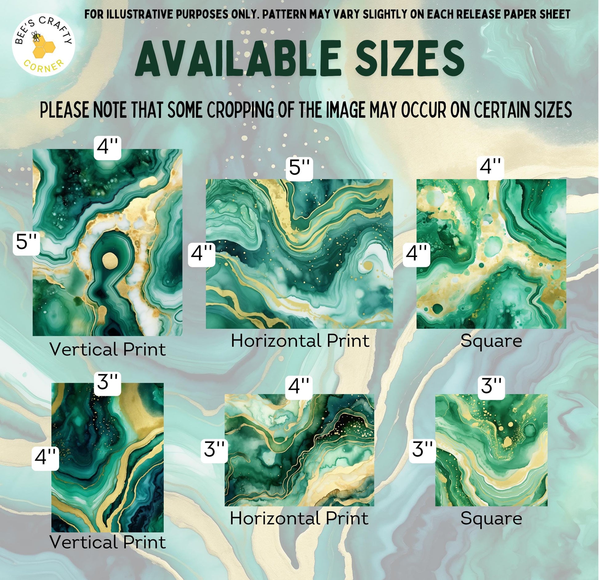 RELEASE PAPER | Emerald Marble - Theme Pack Reusable Diamond Painting Release Paper