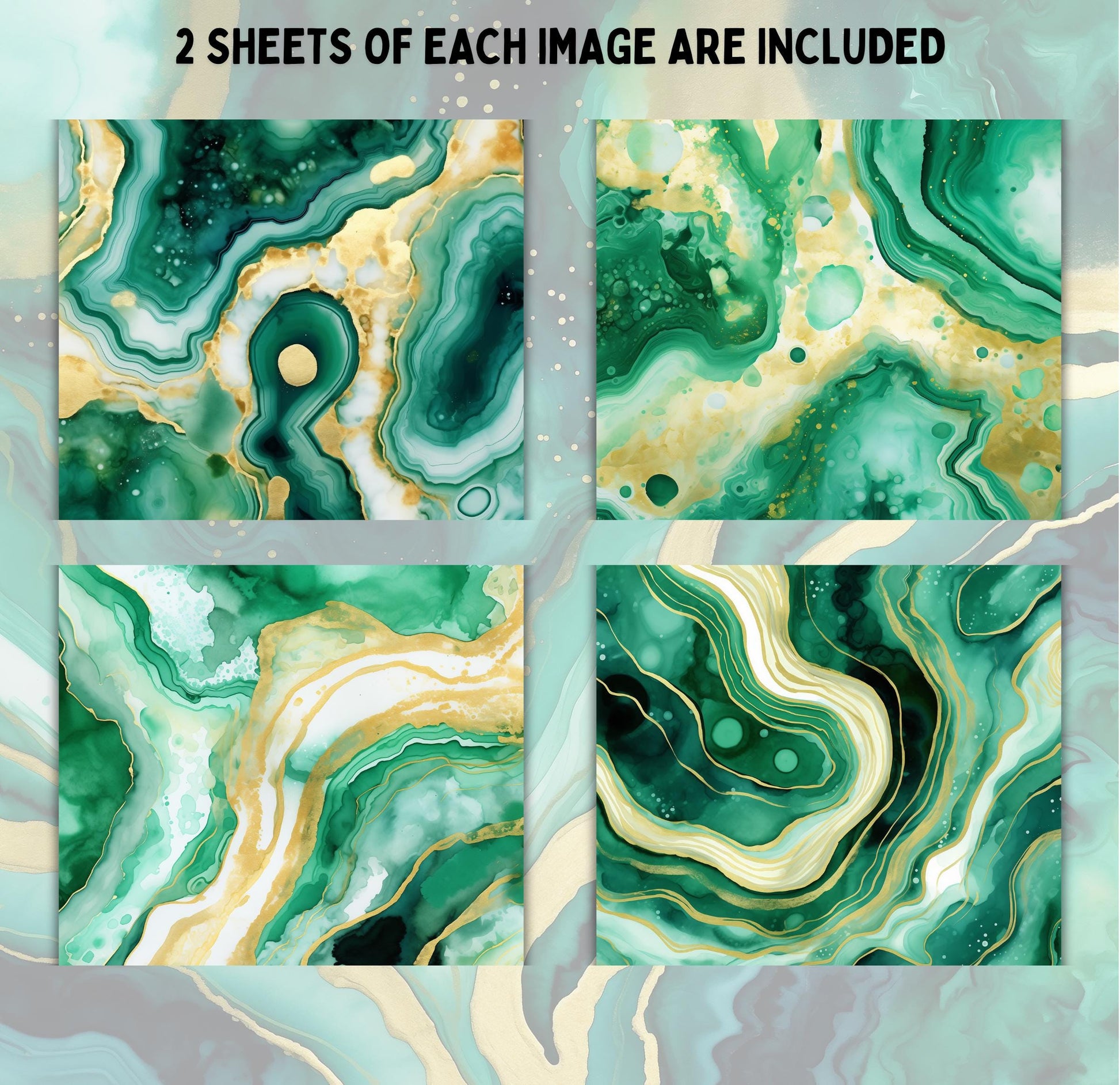 RELEASE PAPER | Emerald Marble - Theme Pack Reusable Diamond Painting Release Paper