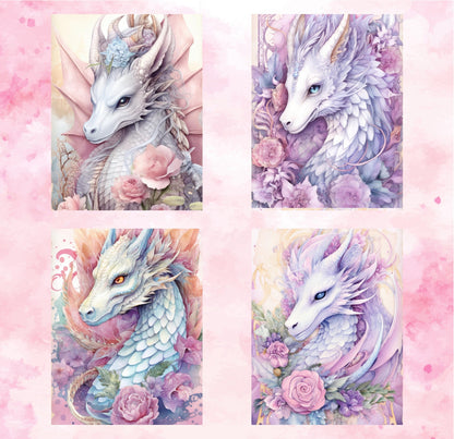 RELEASE PAPER | White Dragons - Theme Pack Reusable Diamond Painting Release Paper