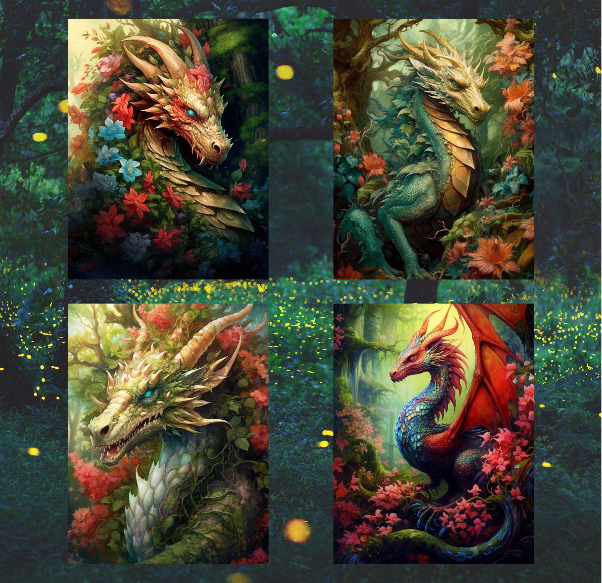 RELEASE PAPER | Forest Dragons - Theme Pack Reusable Diamond Painting Release Paper